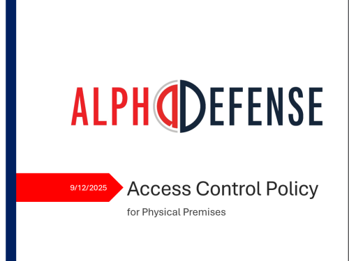 Access Control Policy for Physical Premises