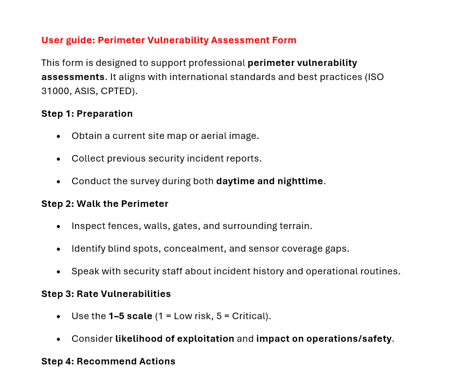 Perimeter Vulnerability Assessment Form - Image 3