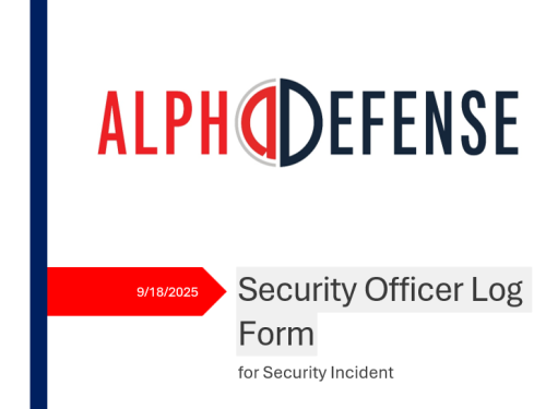 Security Officer Log Form