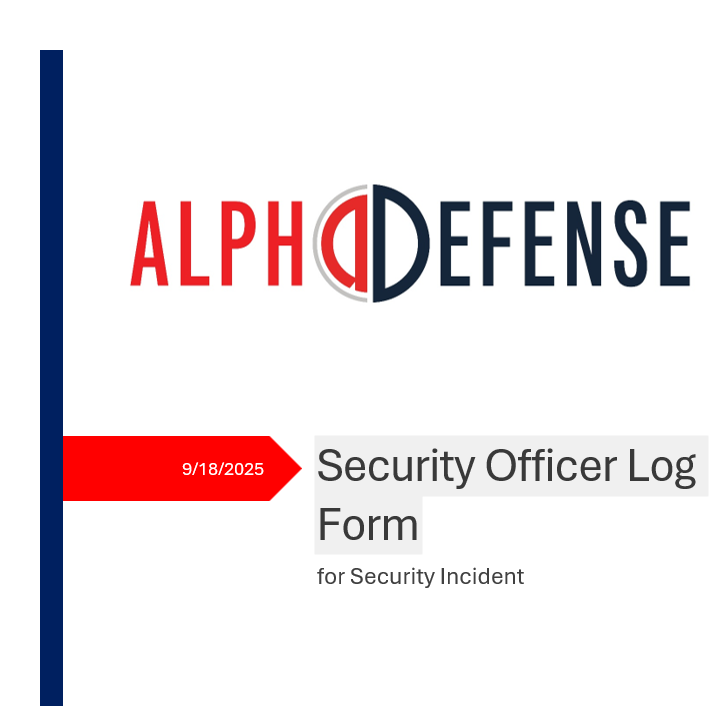 Security Officer Log Form